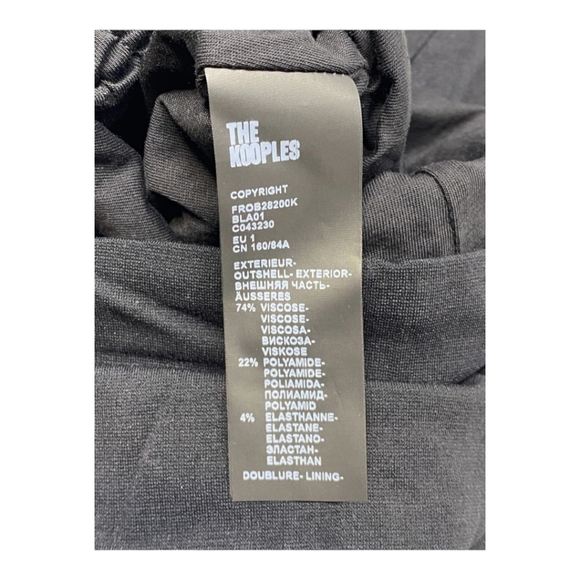 The Kooples Little Black Dres Size US Small Ruched Woven Padded Shoulders  NWT - Picture 13 of 14